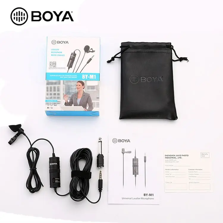 

Boya By-M1 Professional video recording lavaliver microphone for smartphone DSLR camera camcorder, Black
