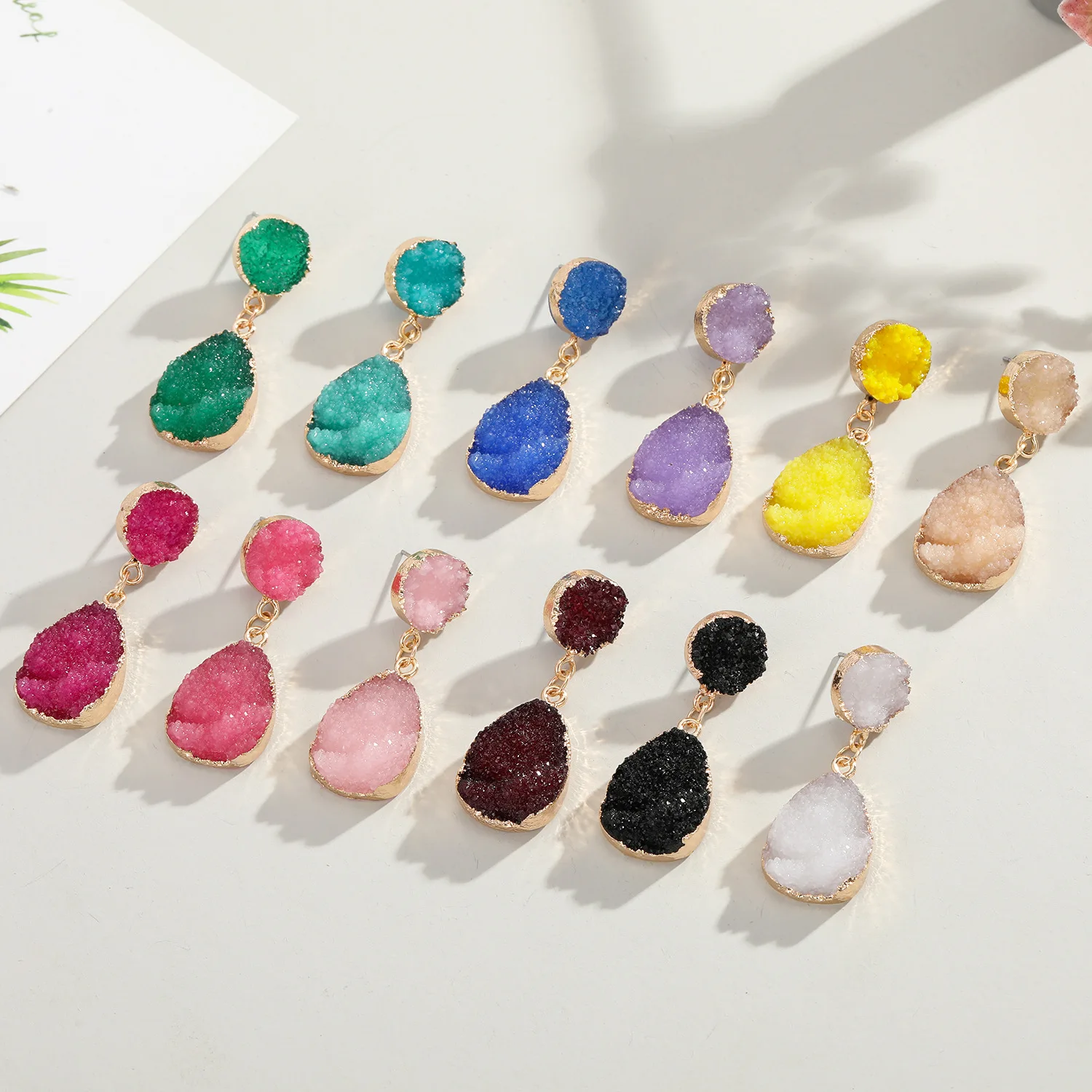 

Cross-Border Jewelry Crystal Bud Earrings Fashion Personality Drop Earrings Net Red Foreign Trade Earrings