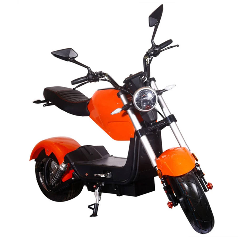 [Usa Eu Stock] Electric Scooter Two Wheel 1500W/2000W/ 60V High Speed 60Km/H Fat Tire Electric Scooter Citycoco With Rain Cover