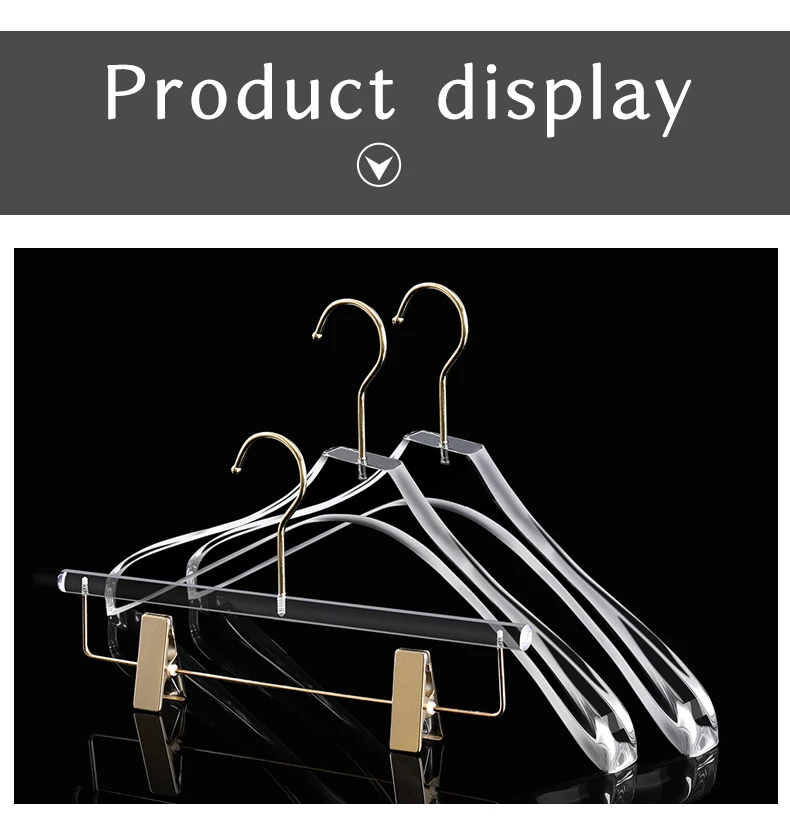 Custom Logo Luxury Coat Solid Cloth Hanger Plastic Transparent Acrylic