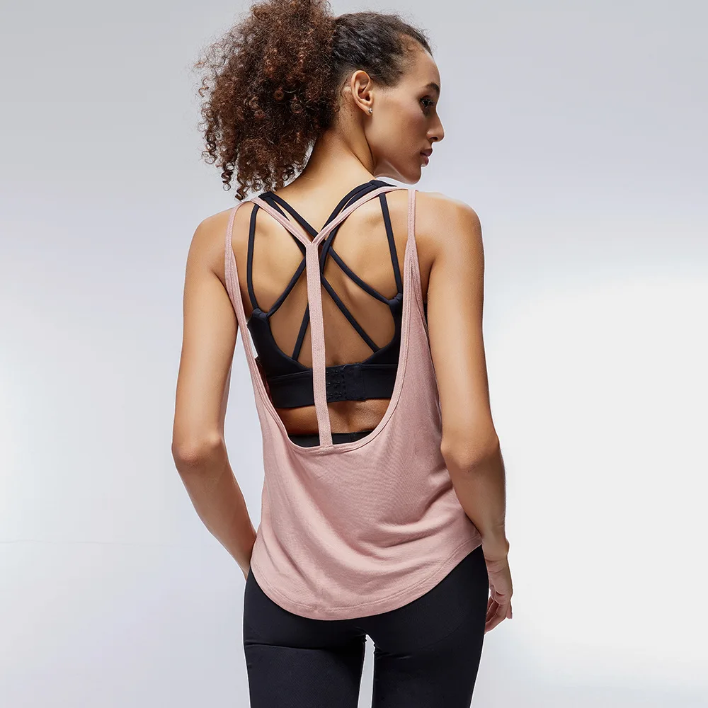 

Women Workout Sports Athletic Running Tank Tops Open Back Spaghetti Strap Racerback Sports Yoga Cami Tank Tops