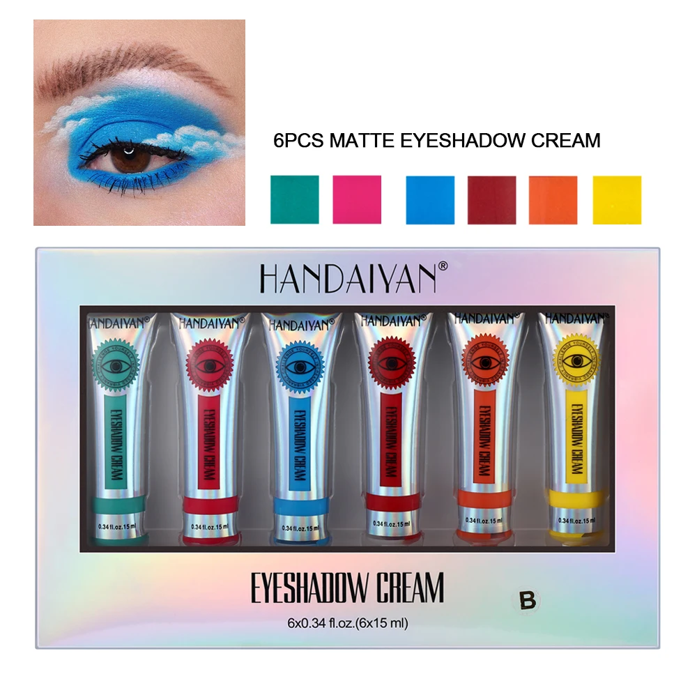 

Hot Sell long lasting gel Matte Color Eyeshadow Primer Professional base makeup cream glue gel single packing 6Pcs In 1Set, Muliti color