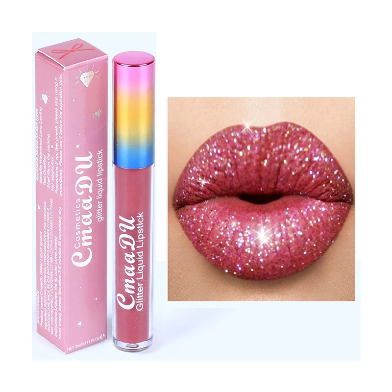 

2021 NEW Professional Pink Nude Color Organic Glitter Liquid Luxury Lip Gloss