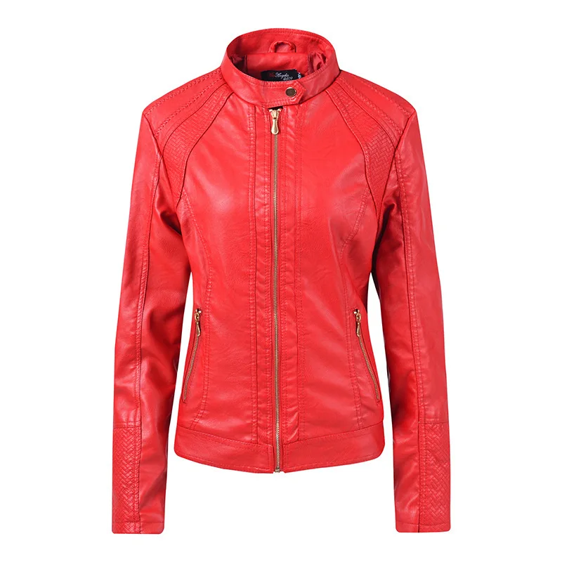 

2021 New 2020 Fashion New Women's Jacket European Fashion Leather Jacket Cleaning Single PU Leather Motorcycle Women's