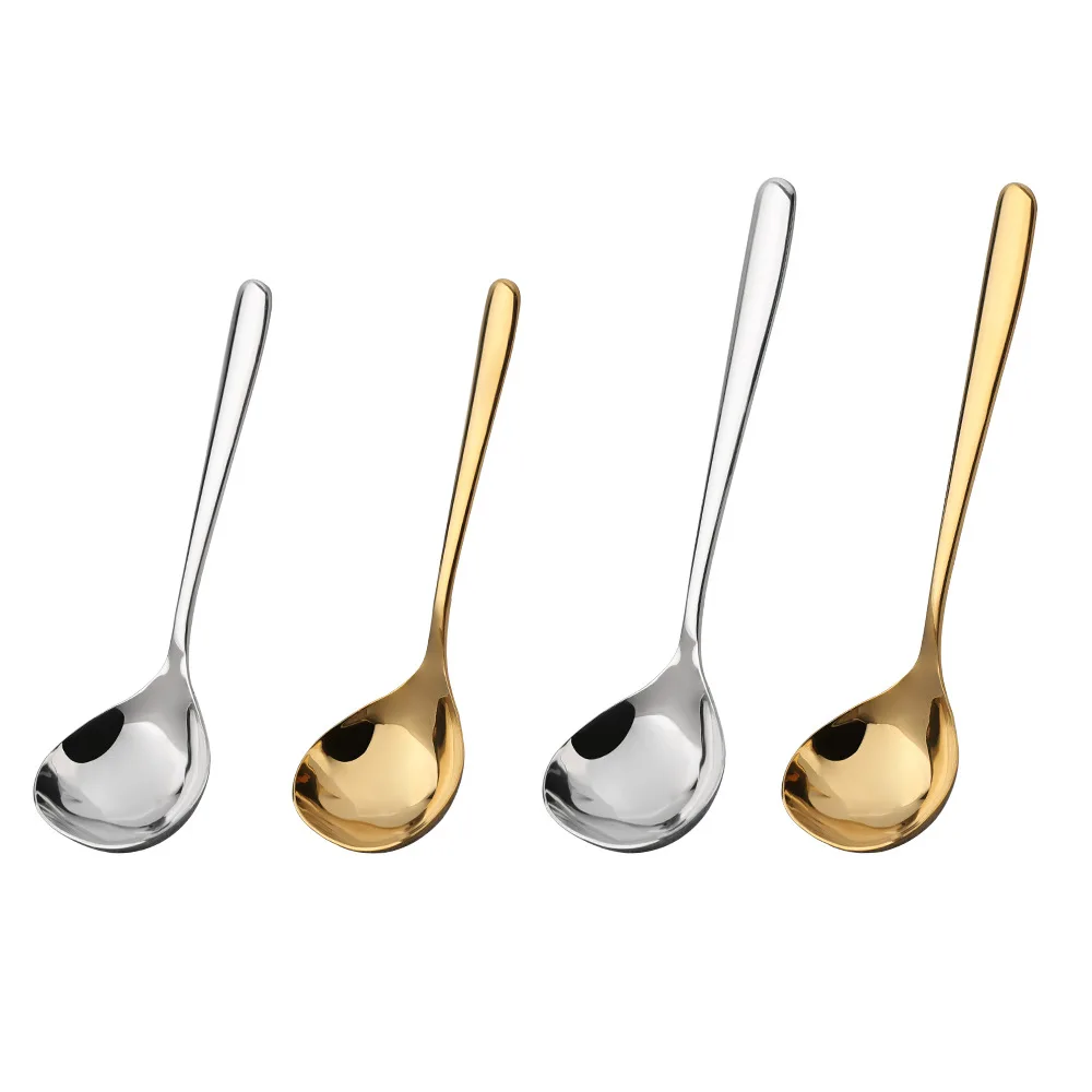 

High Quality Wholesale Kitchen Utensil Spoon Stainless Steel Soup Ladle Spoon, Silver/rose gold/gold/black/colorful/blue/purple