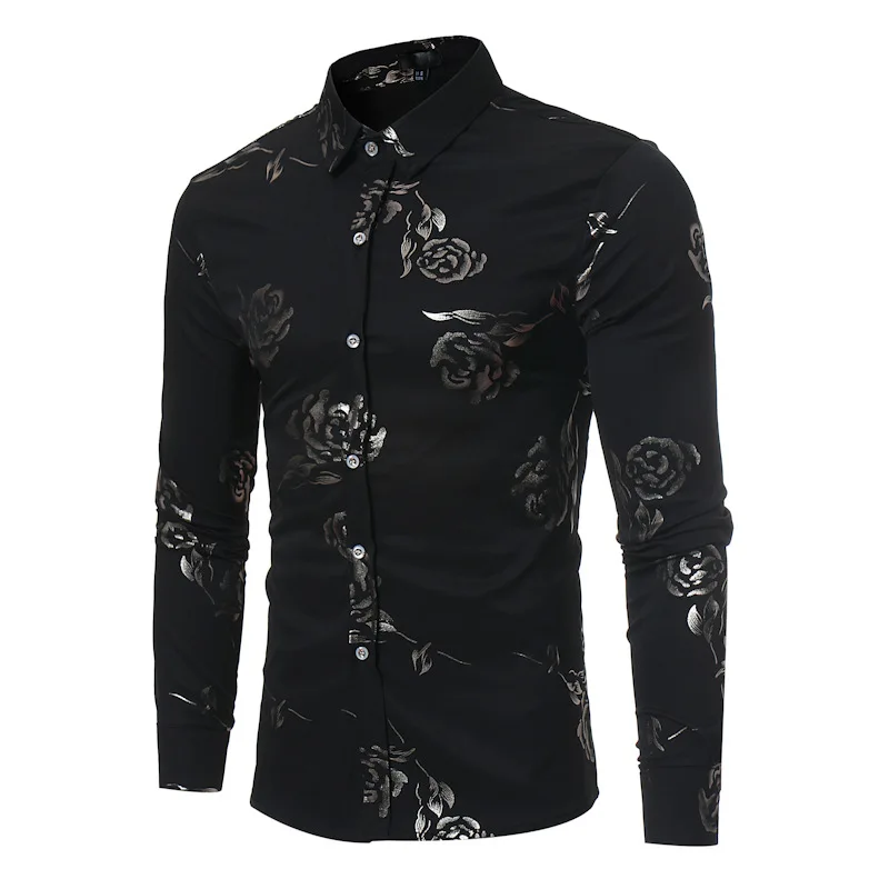 

trendy new custom Spring Hipster Gold Rose Printed men's suits Tuxedos for men shirts