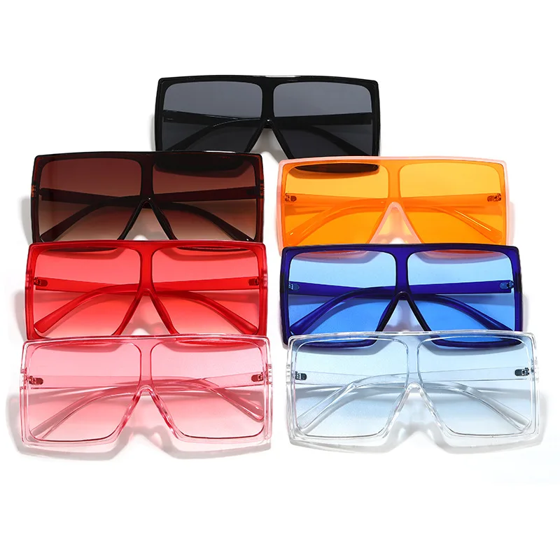 

Hot sale designer custom famous brands CE UV400 protection candy color oversize square sunglasses for man women