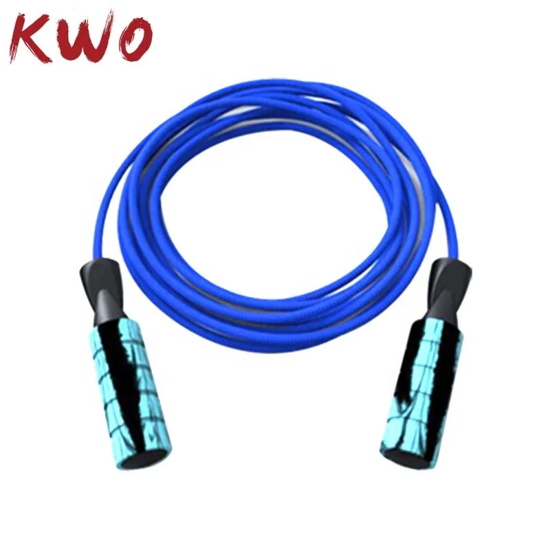

KWO Skipping Heavy Gym Equipment Handle Training Fitness OEM Logo Professional Cheap Power Kids Custom Weighted Jump Rope, Customized color
