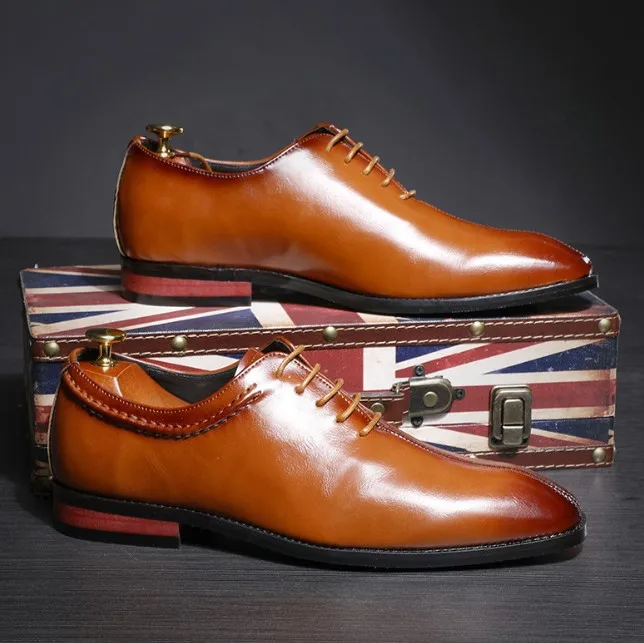 

New popular casual patent leather fashion groom wedding men's shoes Italian style plus size dress shoes, Black,yellow,red