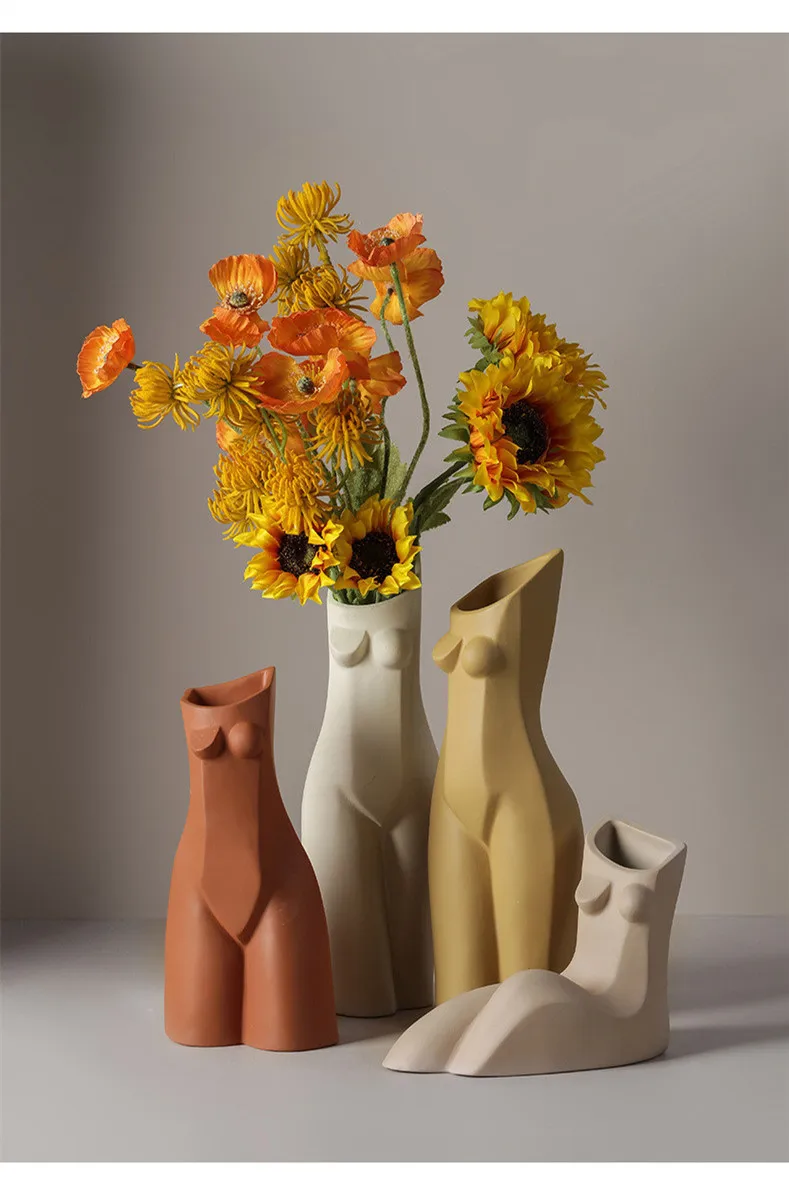现代艺术身体造型花瓶陶瓷客厅室内植物