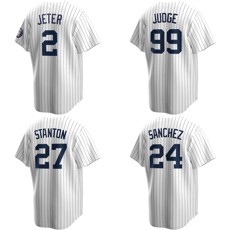 

Customize Men's New York City Baseball Jersey #2 Derek Jeter #99 Judge #45 Cole cheap White Stitched Uniform High Quality