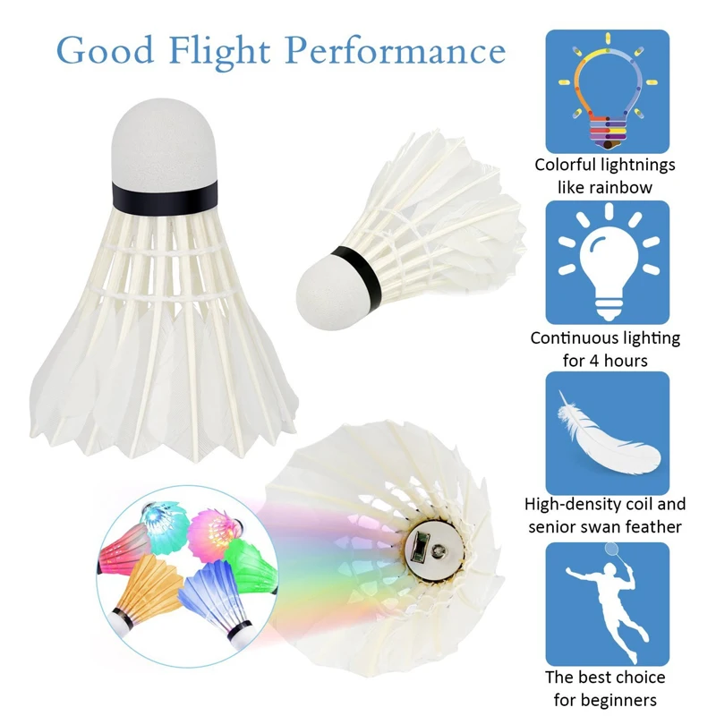 Wholesale Outdoor Duck Leather Flashing Lighted Led Badminton Buy Led