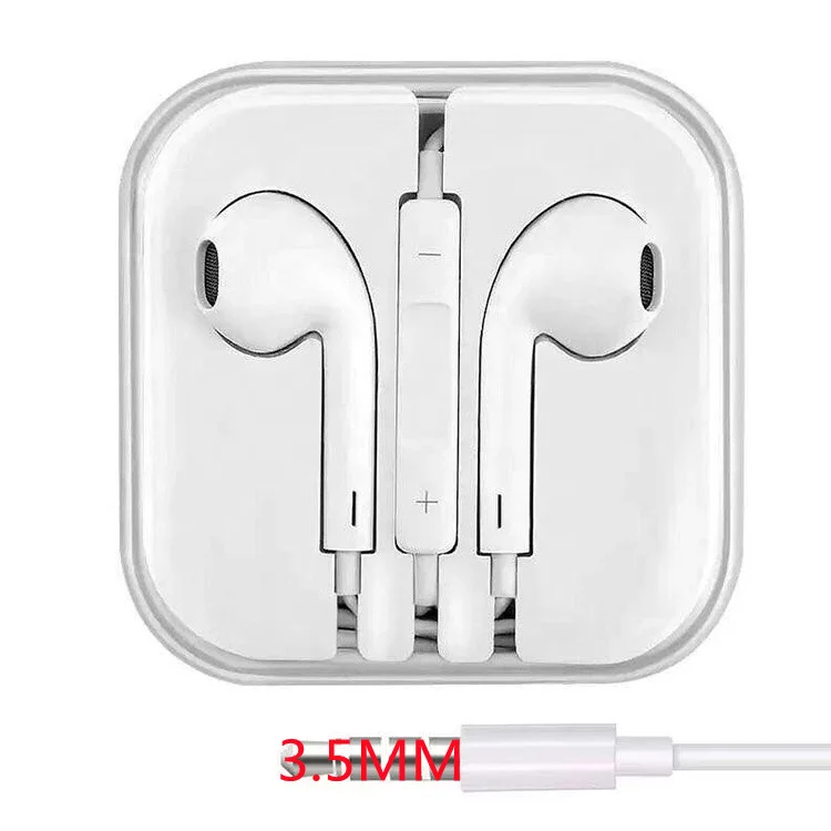 

mobile phone 3.5mm jack wired earphone earpod hand free earbuds Auriculares headset for iphone earphone for apple earphone, White