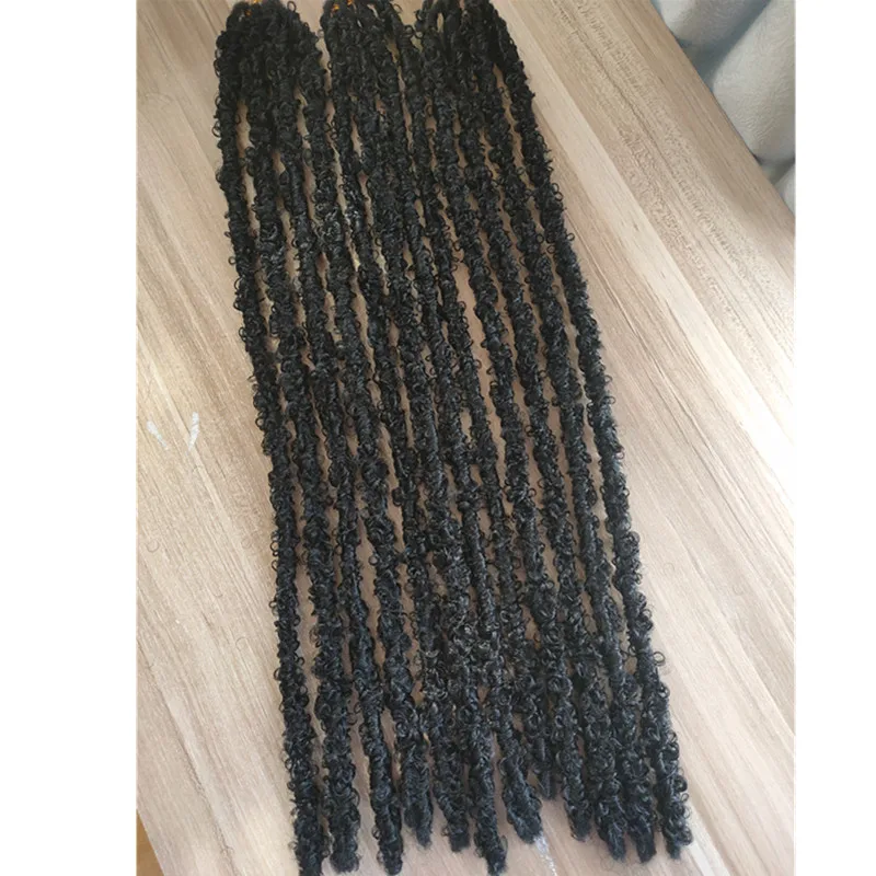 

Crochet Braids Hair Extensions Synthetic Distressed Butterfly Locs African Roots Goddess Faux Locs Dread Braiding Hair