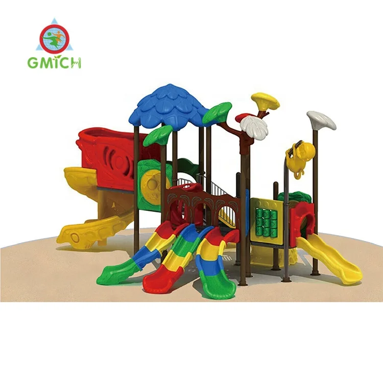 

popular colorful playground kids outdoor equipment plastic multiple slide on sale JMQ-18104B, As picture