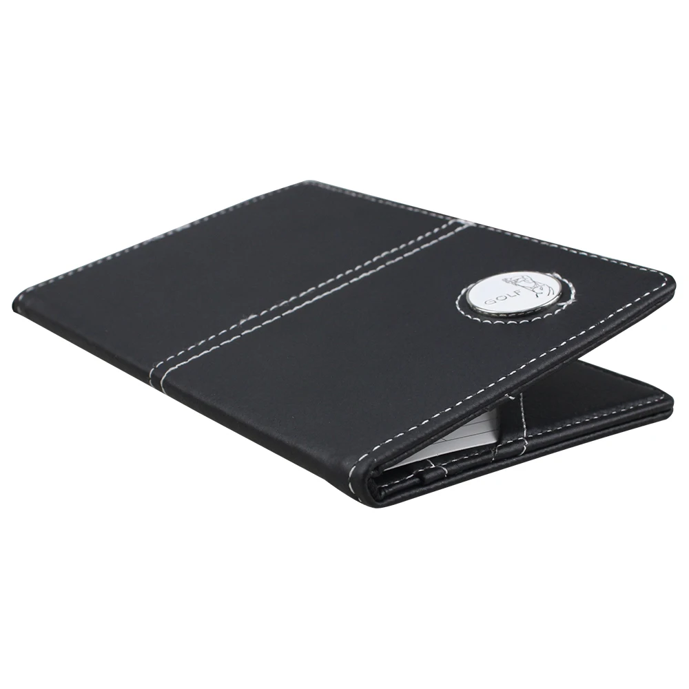 

Leather Golf Scorecard Holder Score Notebook With Hook Ball Mark Accessories Equipment