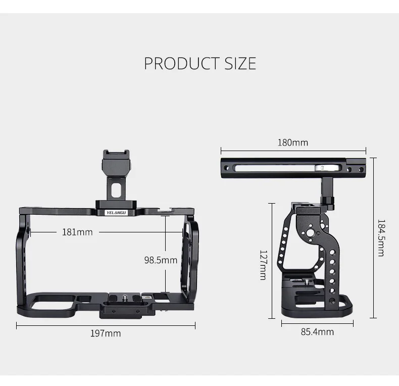 YELANGU C9 Aluminum alloy Camera Cage For for Blackmagic Design Pocket Cinema Camera BMPCC 4K 6K Cage Rig