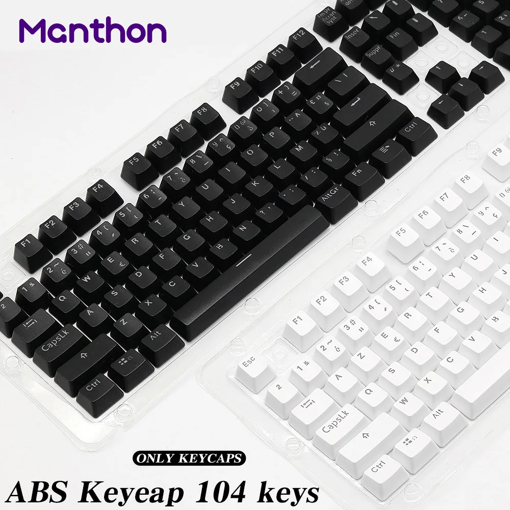 

104 Keys OEM Profile RGB Backlit Light Through Keycaps with Spanish Arabic Russian French Korean German Layout for Mechanical Ke