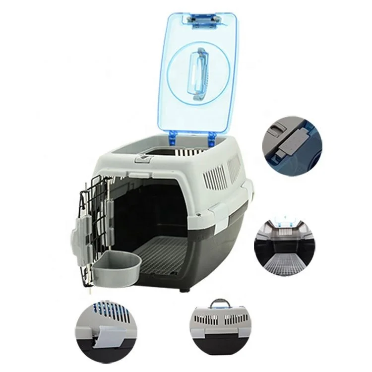 

Portable Simply Airline Approved Plastic PP Pet Cat Cage Outdoor Cats Travel Carrier, Gray,green,pink,blue