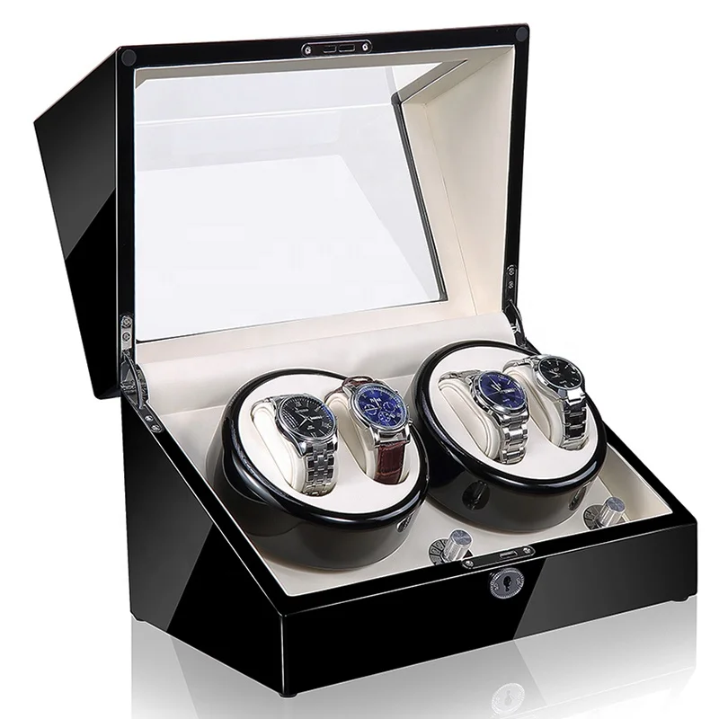 

Time partner 4 slot luxury wood automatic watch winder, Customizable