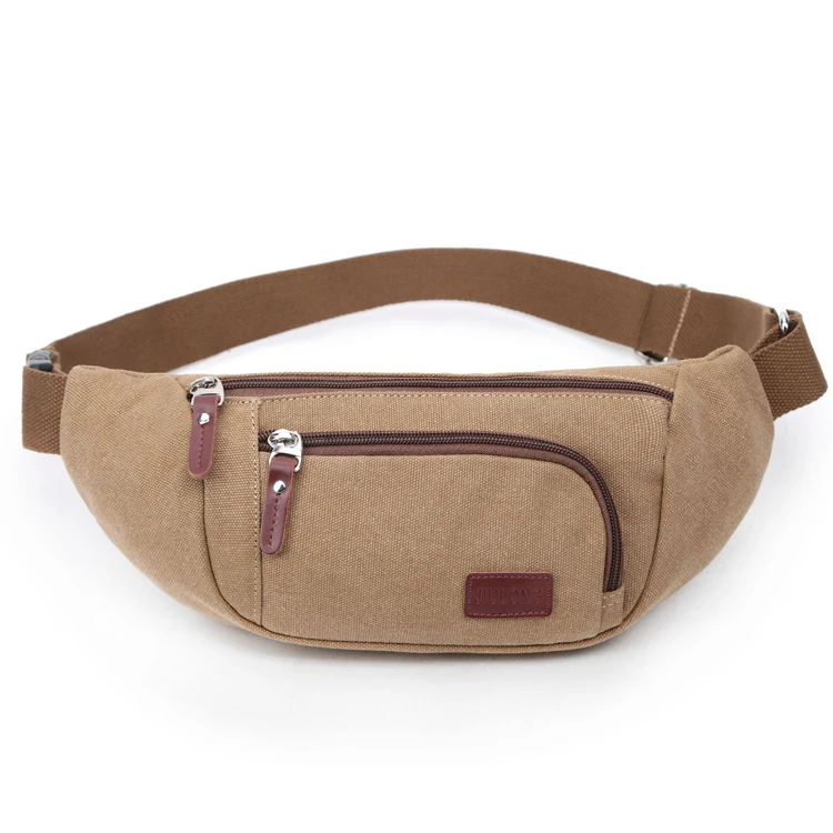 

Fashion Custom Men Travel Leisure Daily Canvas Fanny Pack Waist Bag, Customized