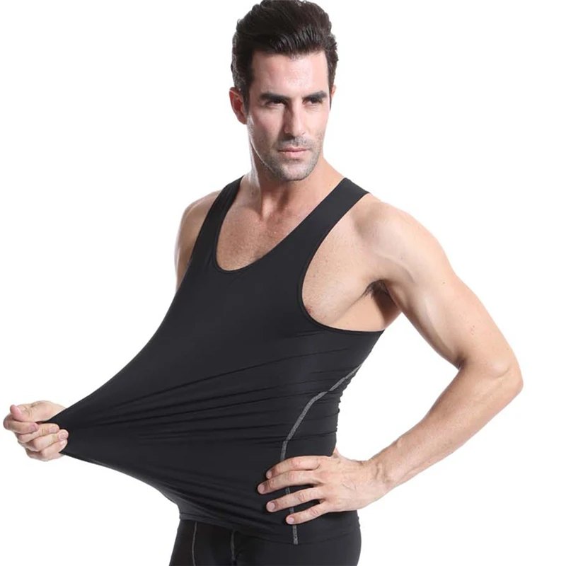 

Men's Fitness Fast Dry Slight Compression Running Sleeveless Athletic Vest