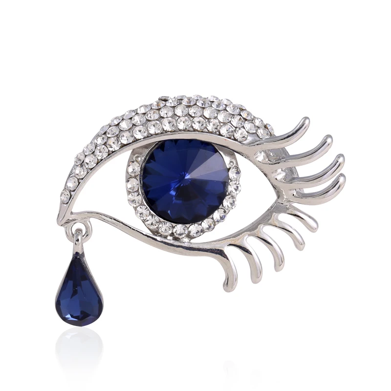 

Elegant Women Rhinestone Crystal big Eye Brooches for wedding party ladies waterdrop Angel