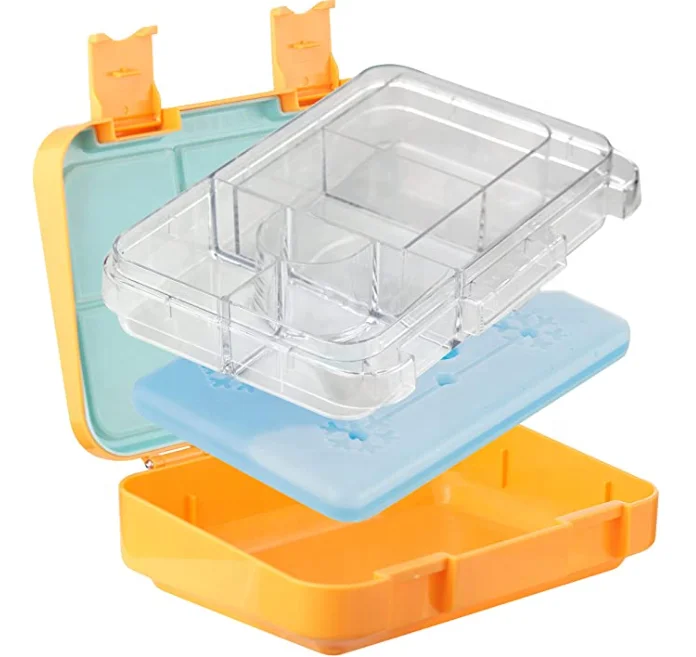 

Aohea new arrival for summer Bento Lunch Box Food grade plastic with 4 compartment ice pack Bento box Inner box microwave safe, Customized color