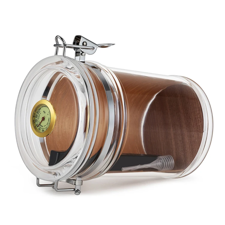 

Manufacture Acrylic Cigar Humidor Jar with Humidifier and Hygrometer