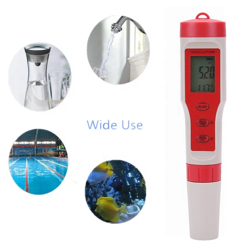 

4 in 1 Tester Multi-parameter Good Water Quality Monitor pH TDS ec temp Meter multiparametro calidad de agua ce