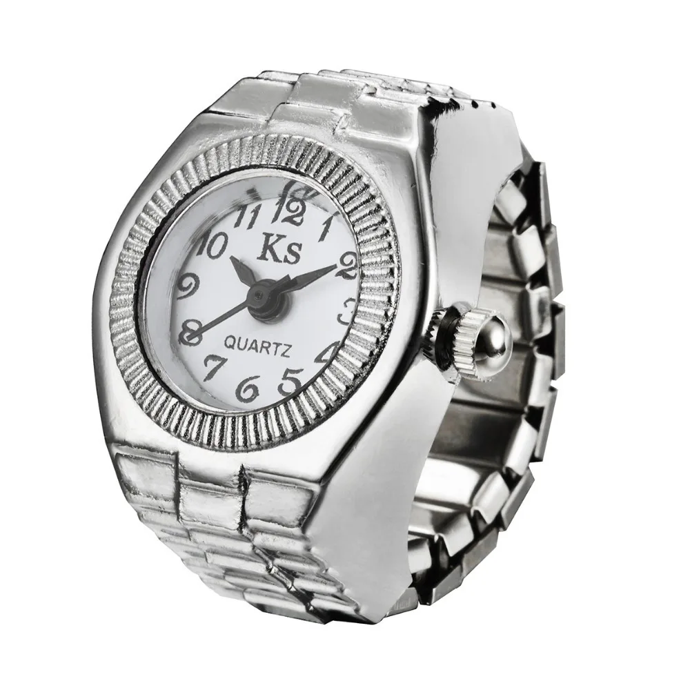 

Mini Couple Women Men Ring Watch Round Dial Arabic Numerals Analog Quartz Ring Watches Ladies Finger Ring Watch Gift
