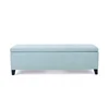 best selling sky blue white modern style ottoman storage bed bench decor pu leather bench pouf cushion sit up leather bench