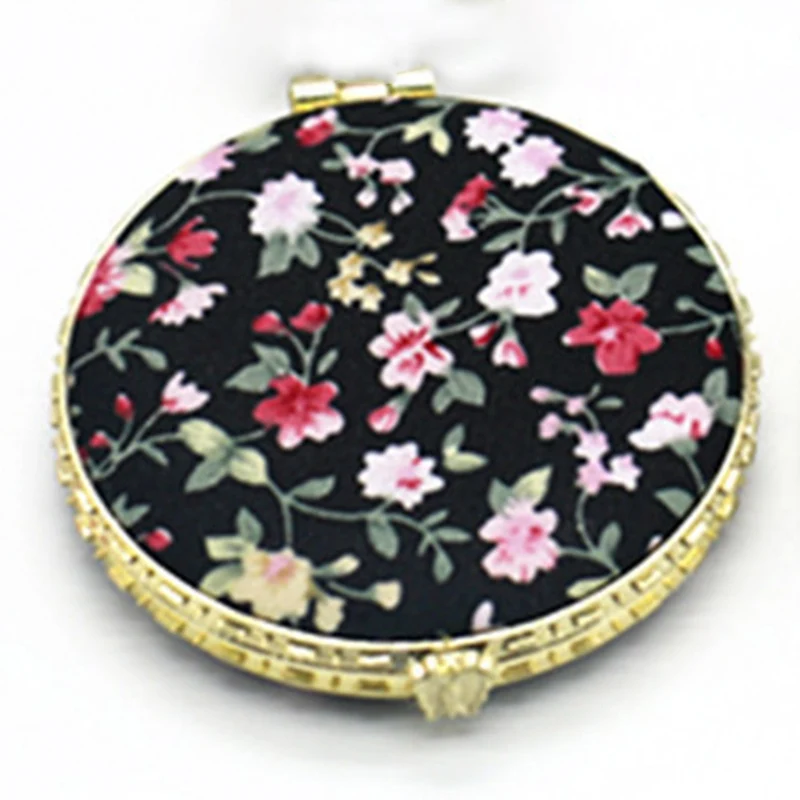 

Cheaper Mini Retro Makeup Mirror Makeup Compact Pocket Flower Mirror Portable Double-Sided Folding Cosmetic Mirror Female Gifts, White,black,orange,blue
