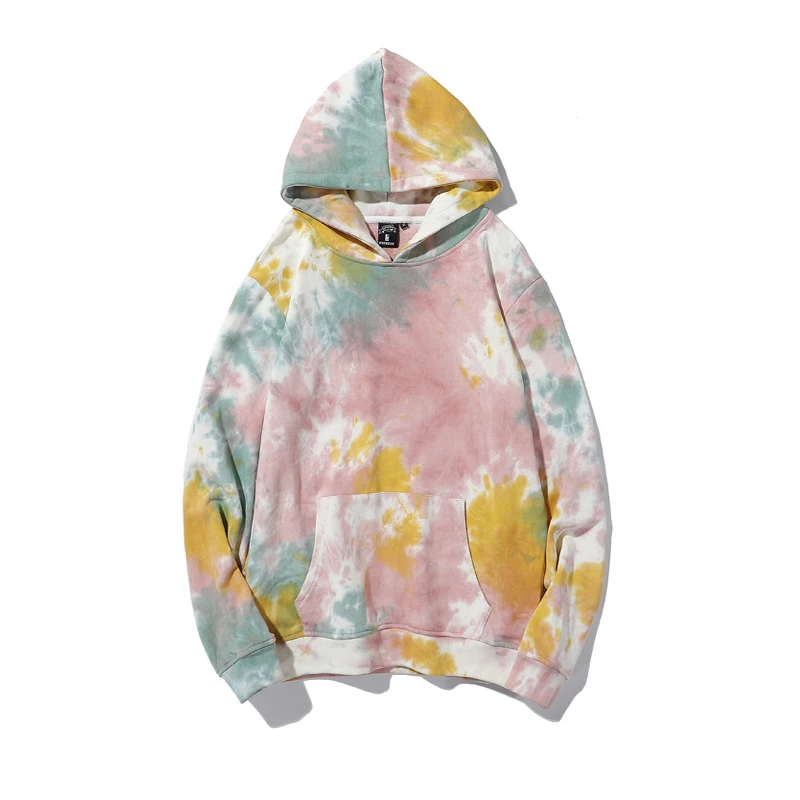 

Plenty Stock Unisex Couple Men And Women Fashion Streetwear Tie-Dye Hoodies Heavyweight Cotton Custom Logo With 21 Colors