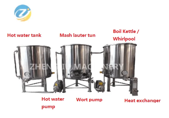 
100L beer brewing system mash lauter tun with agitator steel 304 100% 