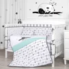 4 Pcs bedding set panda theme printed baby cot soft crib bedding quilt set