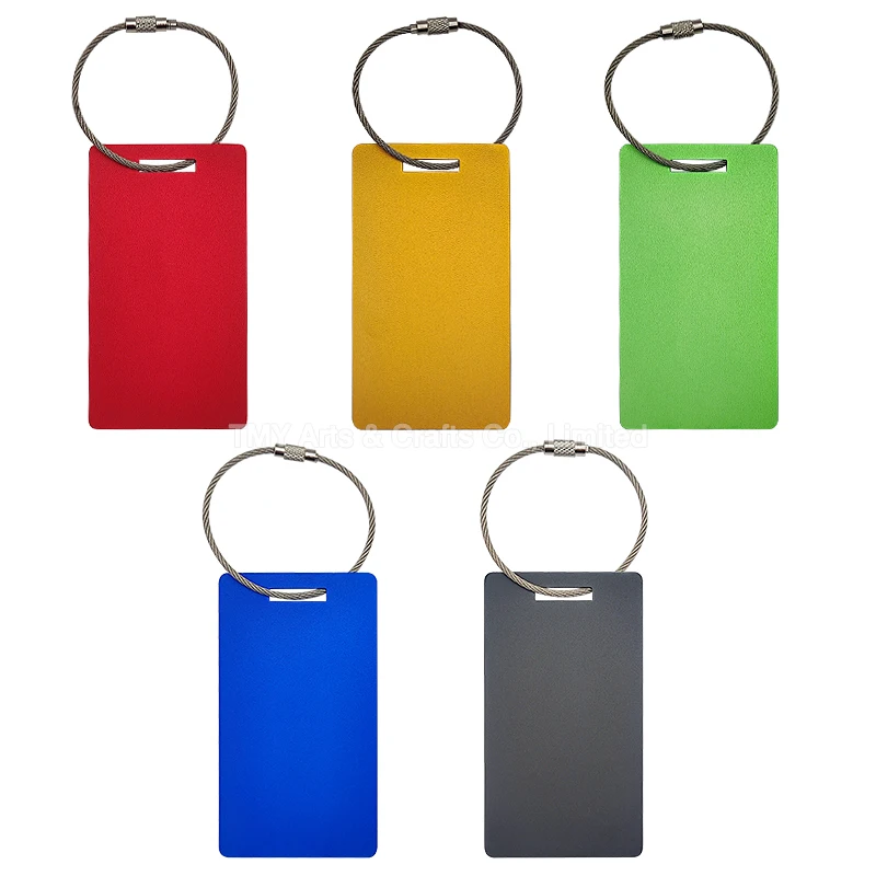 Wholesale Custom Logo Modern personalized Blank Airplane Travel Suitcase Bag Metal Aluminum Luggage Tag For Engraving