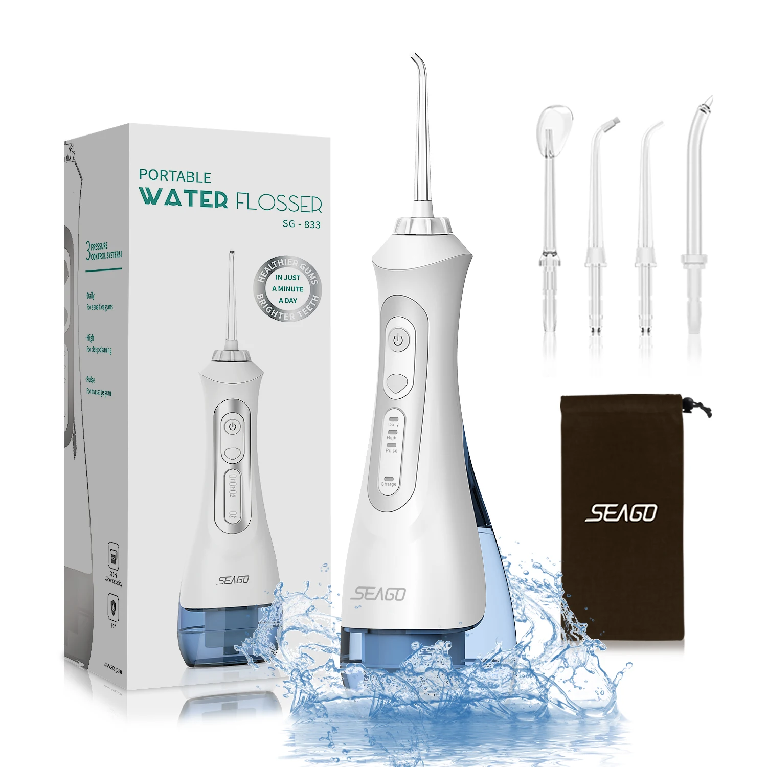 

SEAGO SG833 Wholesales Portable Oral Care Dental Irrigator Teeth Cleaner Water Flosser