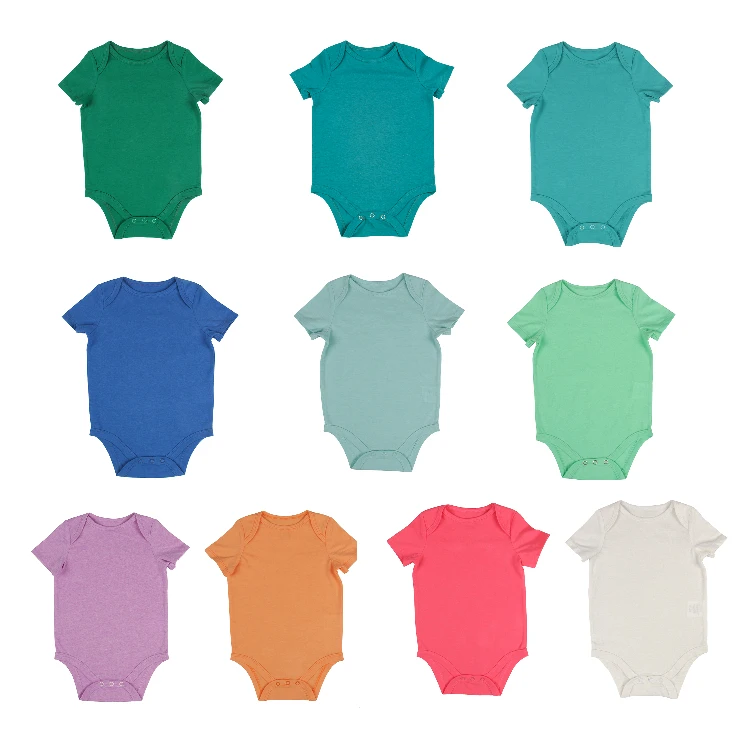 

RTS 10 color factory price baby clothing short sleeve baby bodysuit romper