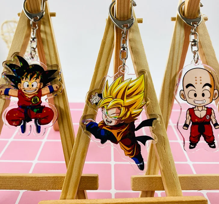 

Free Shipping anime Dragon Ball Z Key chains kids Toy Acrylic super Saiyan son goku Kakarot keychain jewelry charms, Colorful