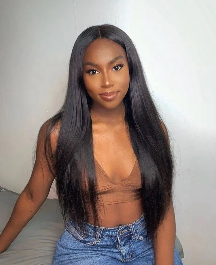 

Frontec high quality top virgin hair wigs 13*4 transparent lace frontal wigs