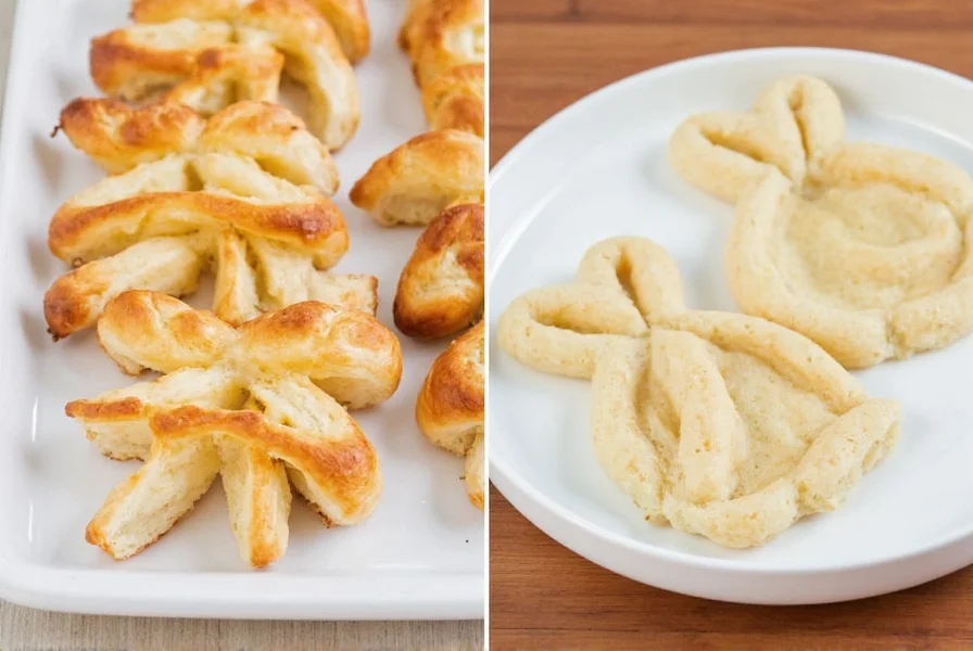 Step-by-step visual guide showing cinnamon roll dough being shaped into bunny forms
