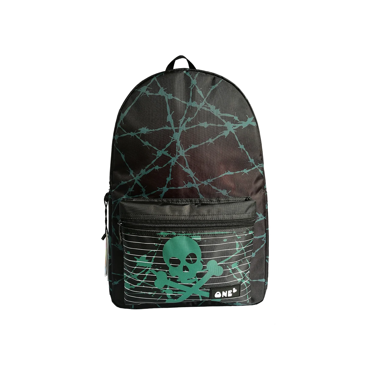 

Skull design print custom bags for school teens large capacity lightweight backpack with front pocket NO MOQ, Customized