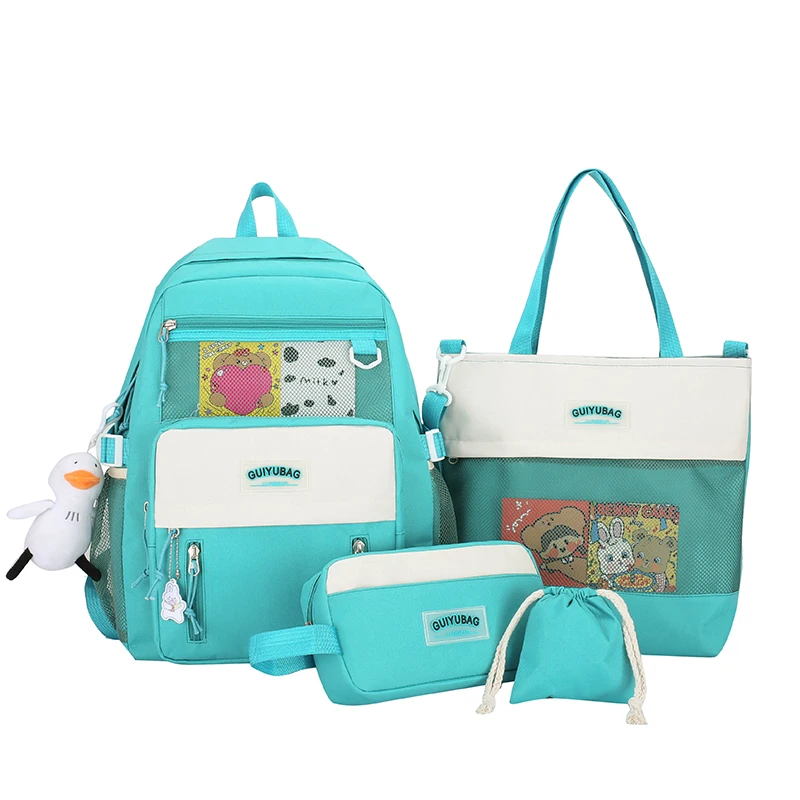 

Factory new schoolbags set 4 pieces in 1 stylish traveling backpack bags children school bags for girls