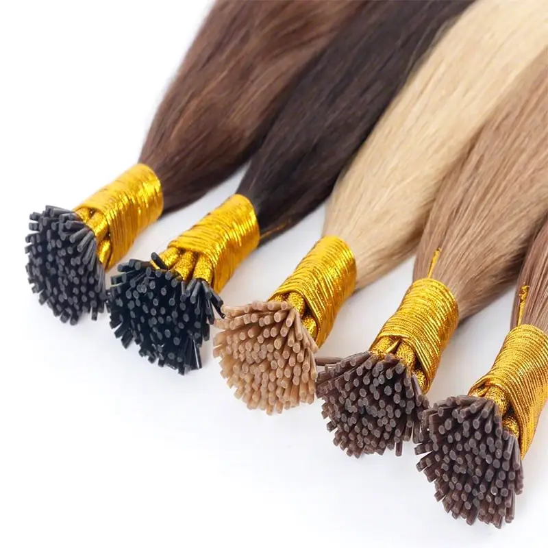 

Wholesale Hair Supplier Raw Double Drawn Remy Keratin Hair Extension I Tip Micro Links Hair Extensions, 60 colors available