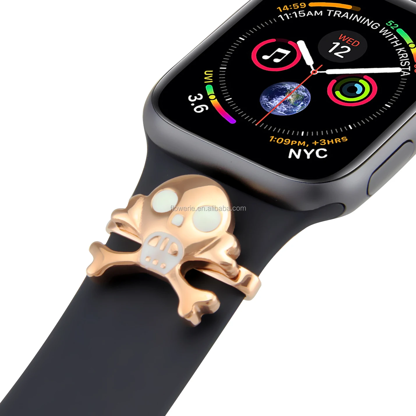 

Metal581082 Watch band charms stub for apple watch sport bands Decorative charms for silicone apple watch band all series