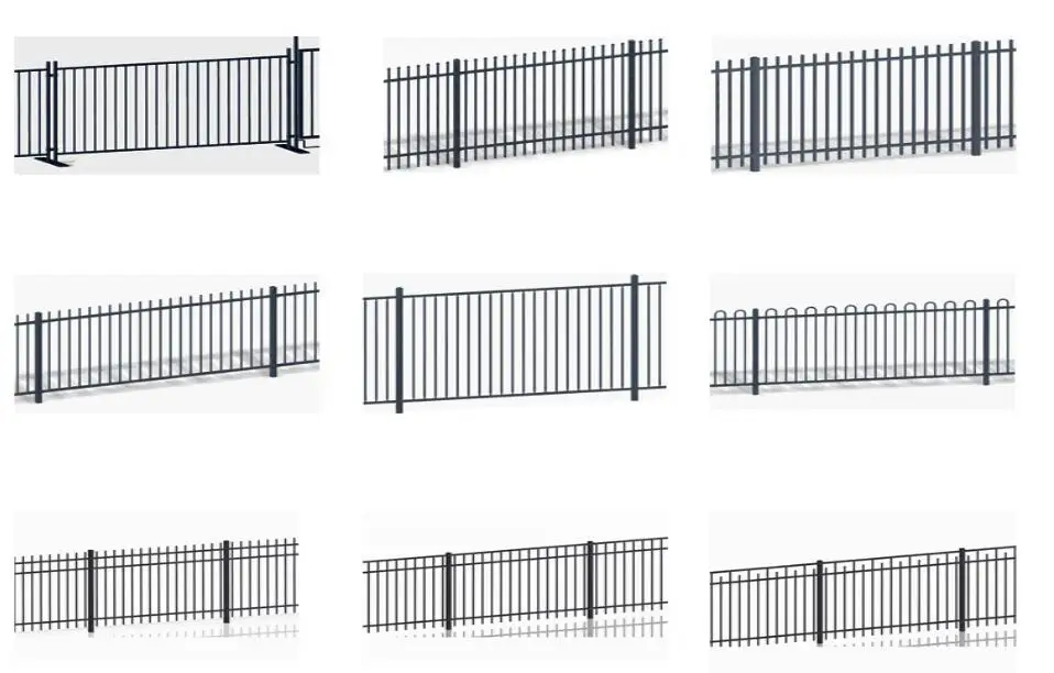 2.1mx2.4m powder coating black garrison fence