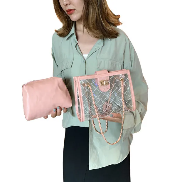 

Fashion Women Shoulder Bag Clear Jelly Clutch Purse Transparent Handbag, Customizable
