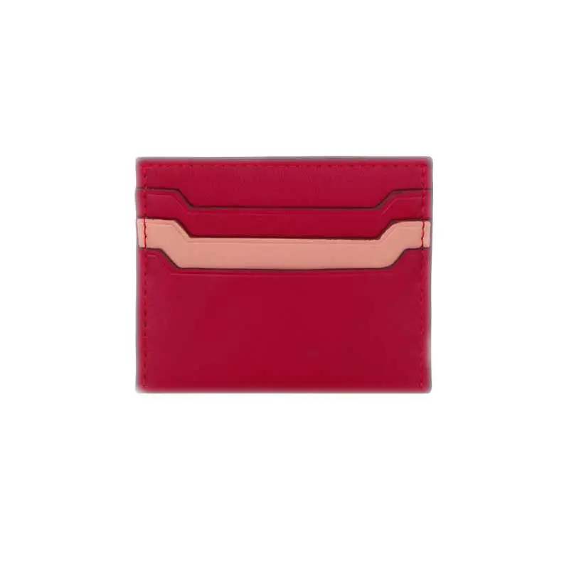 

Colors Combined Compact Cardholder Custom Thin Slim Minimalist Leather Front Pocket Credit Card Holder, Customized color