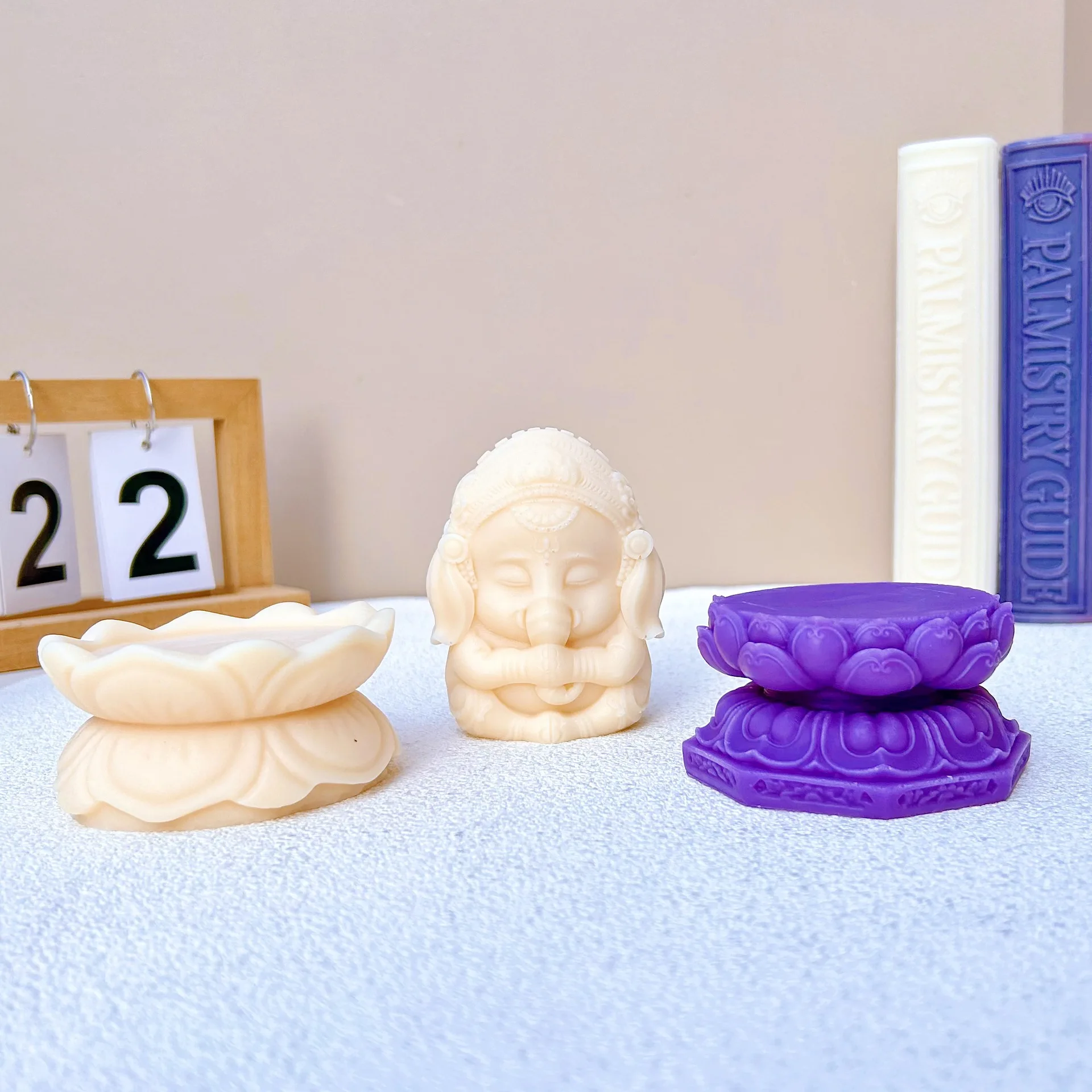 Popular Elephant God Candle Silicone Mold Lotus Base Silicone Mold Elephant Cake Chocolate Baking Tool